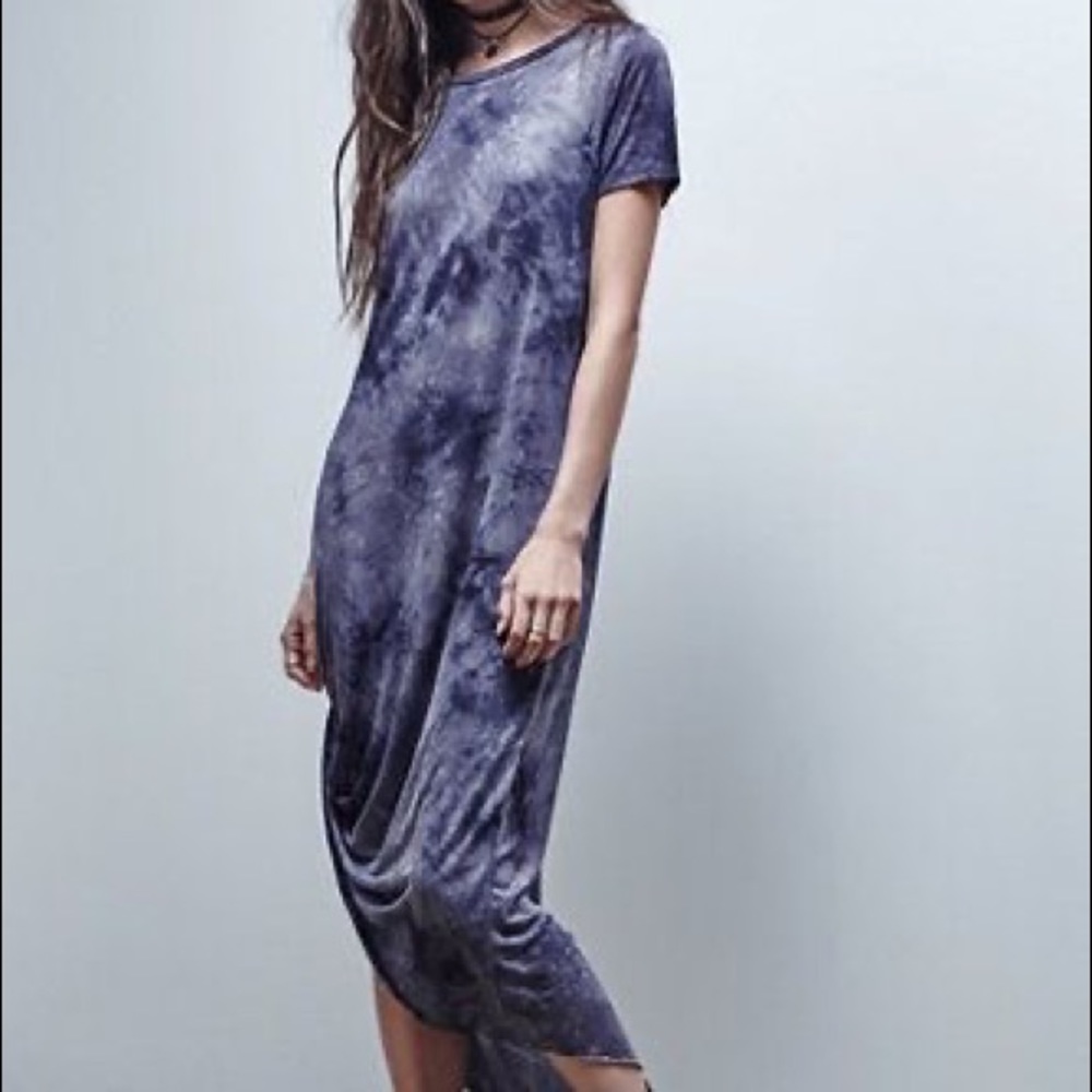 Gypsy Warrior Grey/Blue Tie-Dye Dress